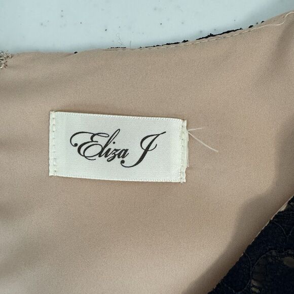 Eliza J Lace 3/4 Sleeve Fit & Flare Dress Navy/Tan Size 14-16 READ - Picture 6 of 11